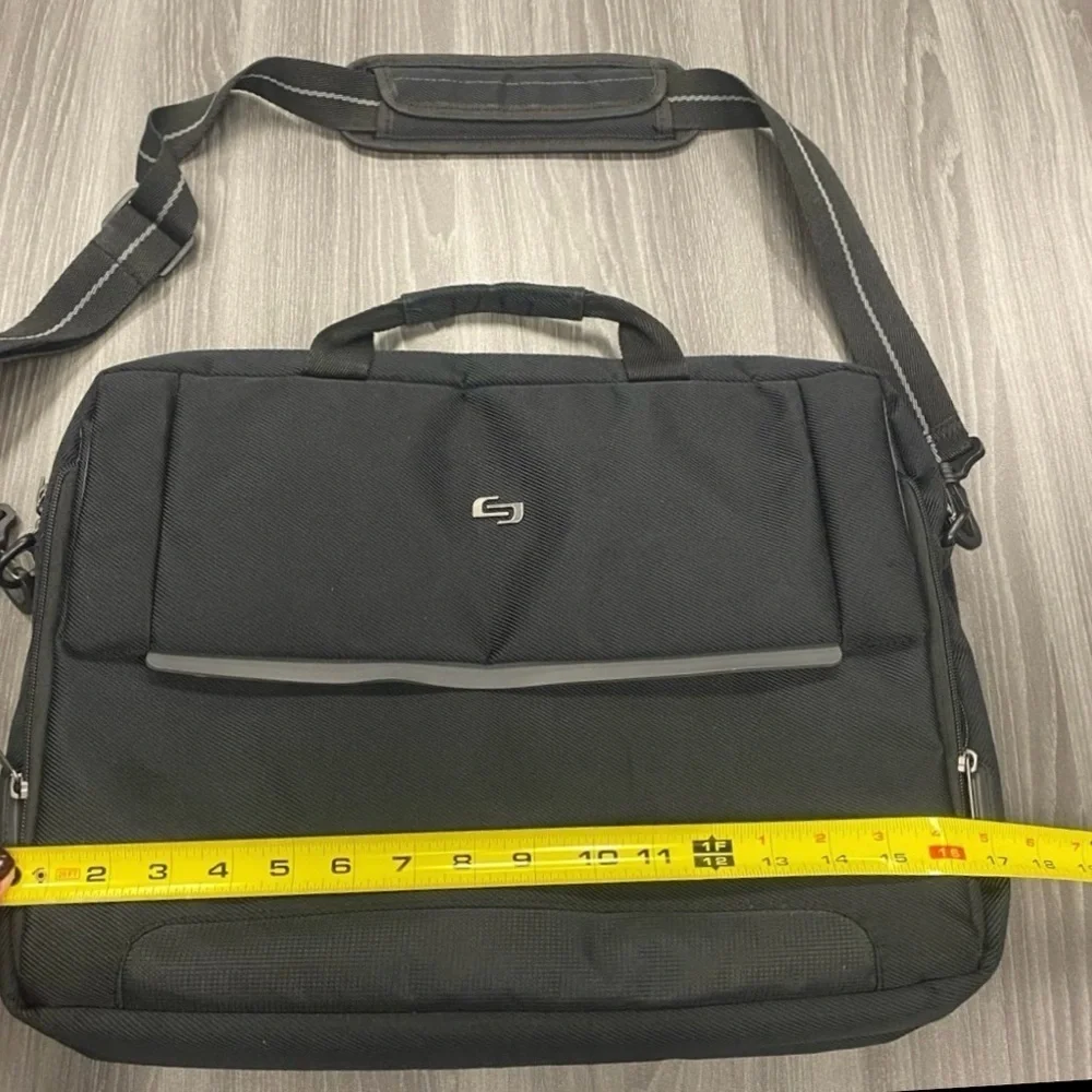 SOLO Black Laptop Bag Briefcase Adjustable Shoulder Strap